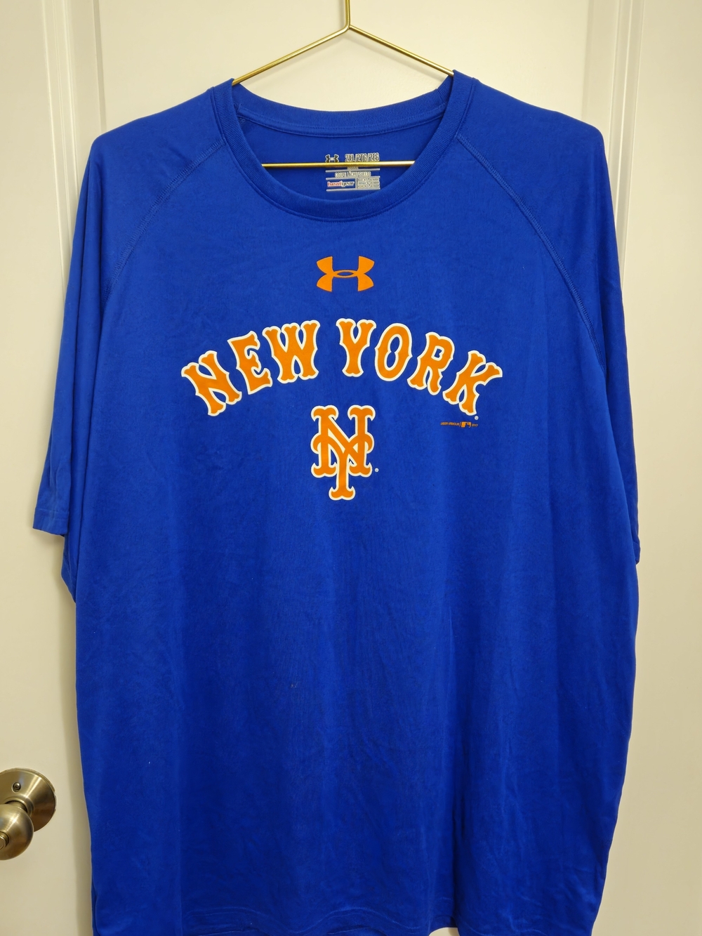 Under Armour Royal Blue New York Mets Logo Tee with Orange Accents
